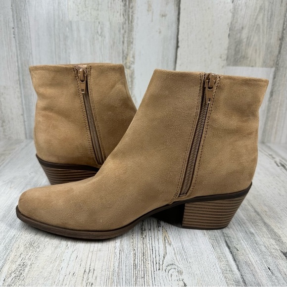 New BP Wallis Western Toe Block Heel Beige Bootie #116 - Picture 8 of 9